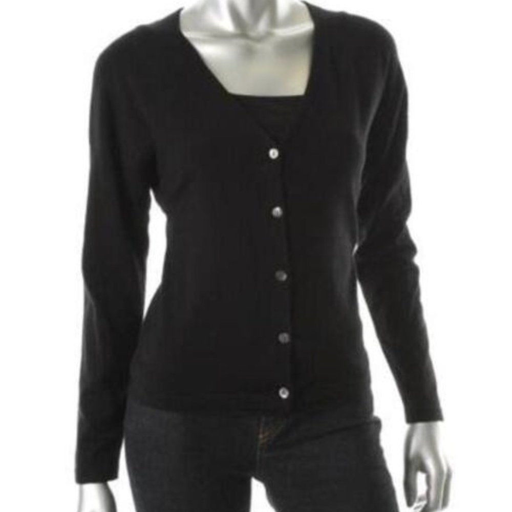 Jones New York button down sweater black